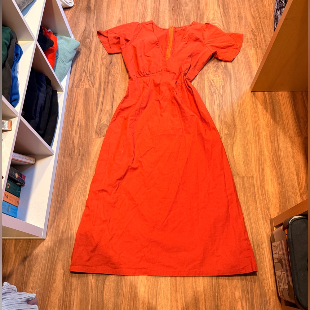 Orange Maxi Dress — Size 16 — Homemade/Vintage Find